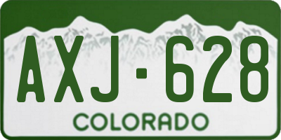 CO license plate AXJ628