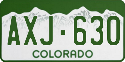 CO license plate AXJ630