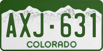 CO license plate AXJ631