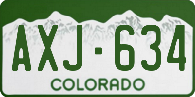 CO license plate AXJ634