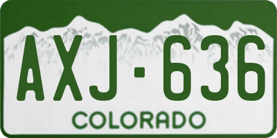 CO license plate AXJ636