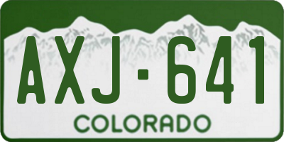 CO license plate AXJ641