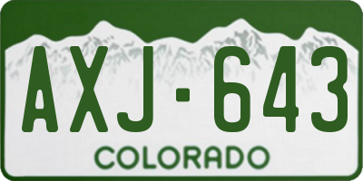 CO license plate AXJ643