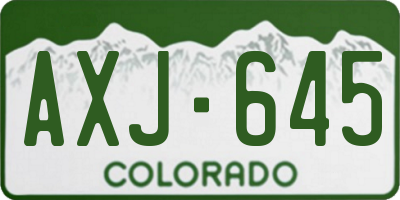 CO license plate AXJ645