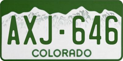 CO license plate AXJ646