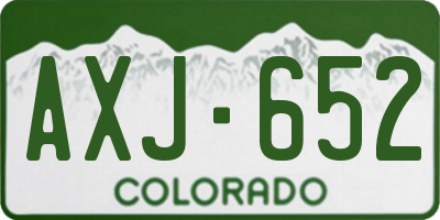 CO license plate AXJ652