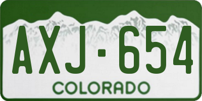 CO license plate AXJ654