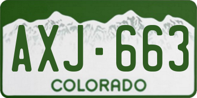 CO license plate AXJ663