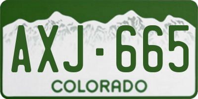 CO license plate AXJ665