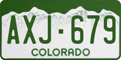 CO license plate AXJ679