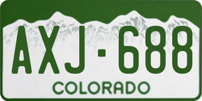 CO license plate AXJ688
