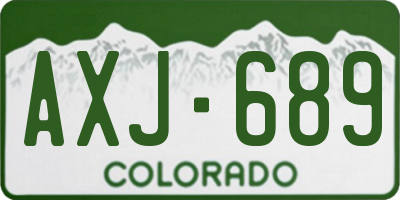CO license plate AXJ689