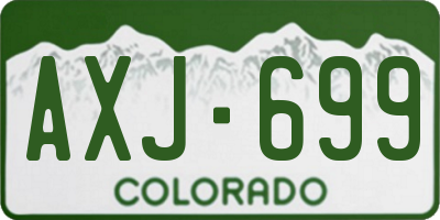 CO license plate AXJ699