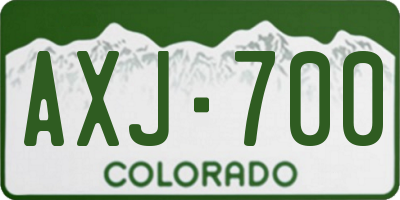 CO license plate AXJ700