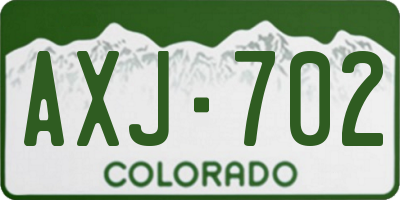 CO license plate AXJ702