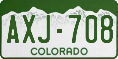 CO license plate AXJ708