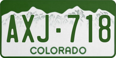 CO license plate AXJ718