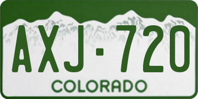 CO license plate AXJ720
