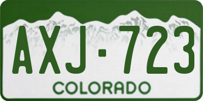 CO license plate AXJ723