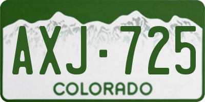 CO license plate AXJ725