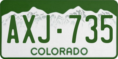 CO license plate AXJ735