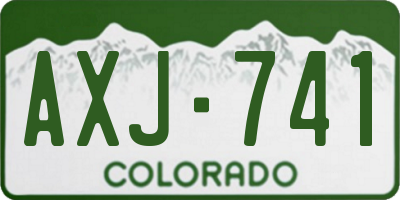 CO license plate AXJ741