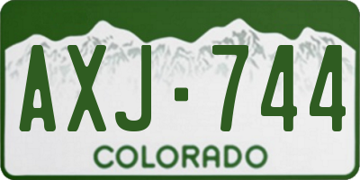 CO license plate AXJ744