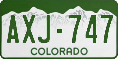 CO license plate AXJ747