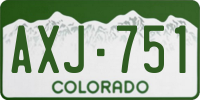 CO license plate AXJ751