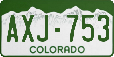 CO license plate AXJ753