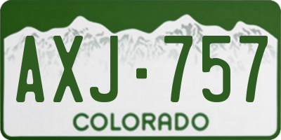 CO license plate AXJ757