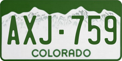 CO license plate AXJ759