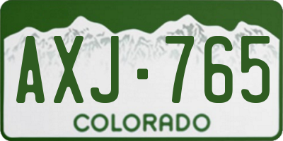 CO license plate AXJ765