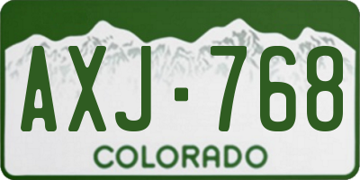 CO license plate AXJ768