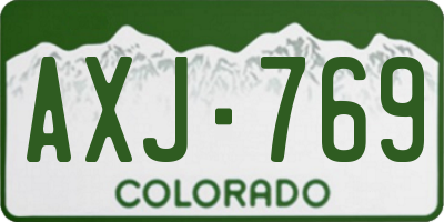 CO license plate AXJ769