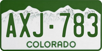 CO license plate AXJ783