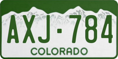 CO license plate AXJ784