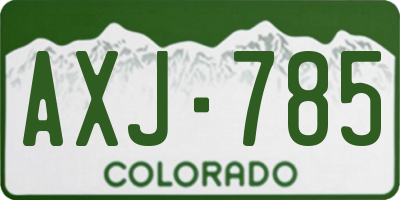 CO license plate AXJ785