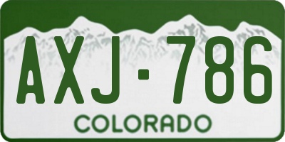 CO license plate AXJ786