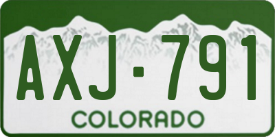 CO license plate AXJ791