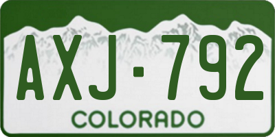 CO license plate AXJ792