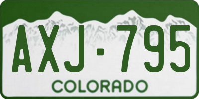 CO license plate AXJ795