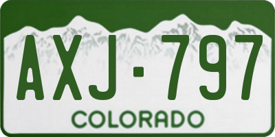 CO license plate AXJ797