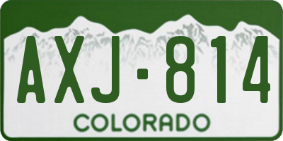 CO license plate AXJ814