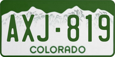 CO license plate AXJ819