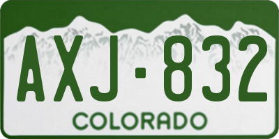 CO license plate AXJ832