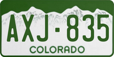 CO license plate AXJ835