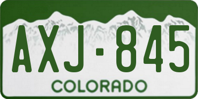 CO license plate AXJ845