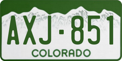 CO license plate AXJ851