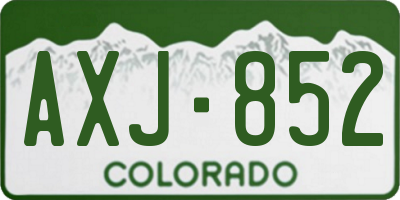 CO license plate AXJ852